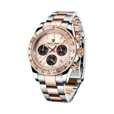 Imagem de Relógio De Luxo Masculino Em Quartzo Com Cronógrafo Dourado PAGANI DES