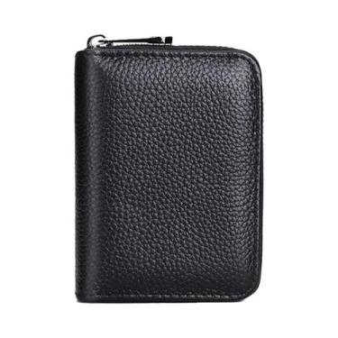 Imagem de Carteira De Couro Com Bloqueio RFID, Design Elegante Em Acordeão, 12 S