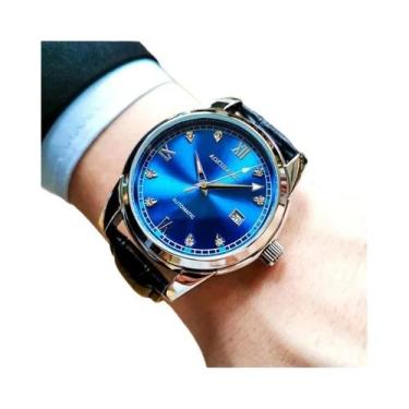 Imagem de Relógio Mecânico Masculino Com Pulseira De Couro, Mostrador De Data, C