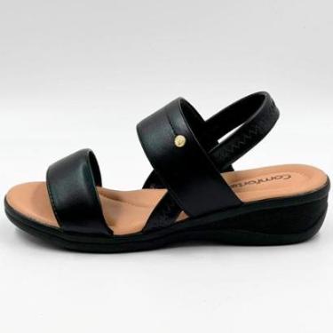 Imagem de Sandalia Comfortflex Anabela Tira Dupla Com Elastico-Feminino