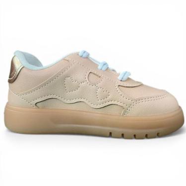 Imagem de Tênis Infantil Feminino Molekinha Casual Nude Led, Rose dourado, 24