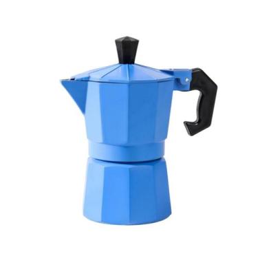 Imagem de Cafeteira Italiana Moka em Alumínio 3 Xícaras 150ml - GENERIC, Azul