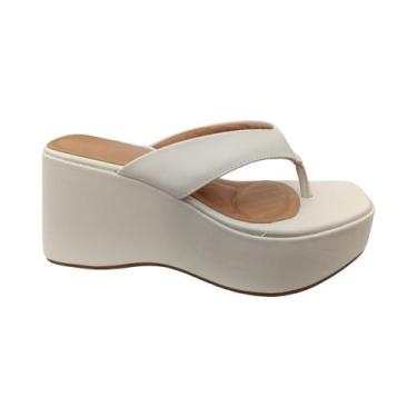 Imagem de Tamanco vizzano anabela feminino 6559-106 -, Branco, 36