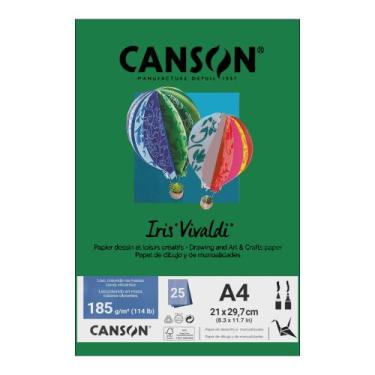 Imagem de Papel Canson A4 Iris Vivaldi 185g 25Fls - Escolha a Cor, Verde Escuro