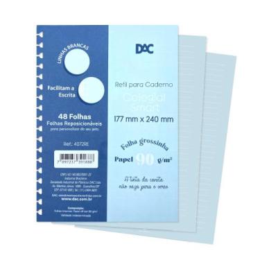 Imagem de Refil Caderno Colegial Smart Dac 48Fls Azul Pautado