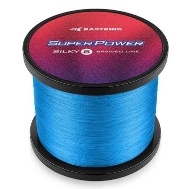 Imagem de Linha de pesca KastKing Superpower Silky8 20 libras 500 jardas azul