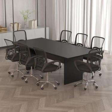 Imagem de Mesa De Escritório Reunião 220cm Multimóveis Cr25336 Preto - MULTIMOVE