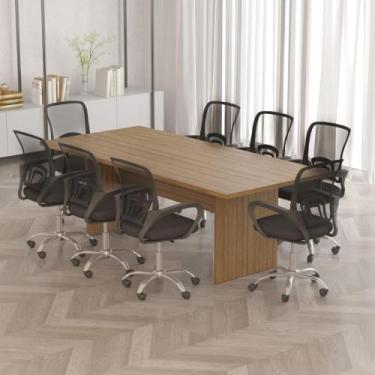 Imagem de Mesa De Escritório Reunião 220cm Multimóveis Cr25336 Amêndoa - MULTIMO