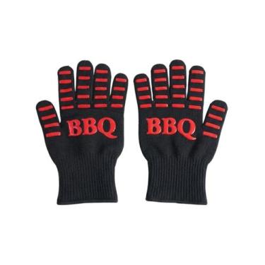 Imagem de Kit 2 luvas termicas churrasco poliester e silicone - Clink