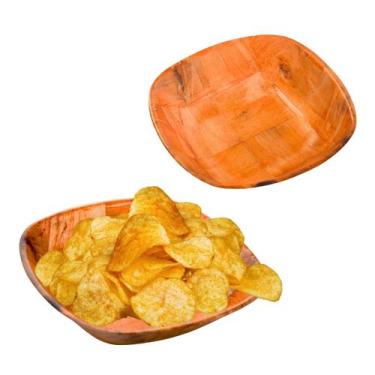 Imagem de Petisqueira Travessa Tigela Quadrada em Bambu Servir Petiscos 20cm - C