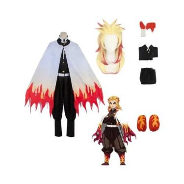 Imagem de Fantasia De Cosplay Rengoku Kyoujurou De Kimetsu No Yaiba Para Adultos