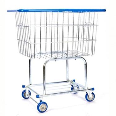 Imagem de Carrinho de Compras para Condomínio 140 Litros com Repartição Lateral em Aço Carbono Galvanizado Prata Premium Colchões