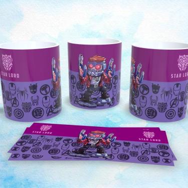 Imagem de Caneca de Porcelana Vingadores Marvel Star Lord para Bebidas Quentes e Frias com Estampa dos Vingadores Branco Outras