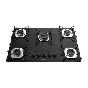 Imagem de Fogão Cooktop Fogatti Ori 5 Bocas Vidro Preto Bivolt, Preto, Bivolt