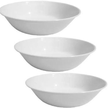 Imagem de Kit 3 Tigelas Bowl Melamina Branca 950ml Pote Saladeira - Best