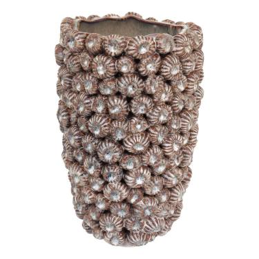 Imagem de VASO DECORATIVO ENFEITE PLANTA CERÂMICA 34x22x22cm BEGE