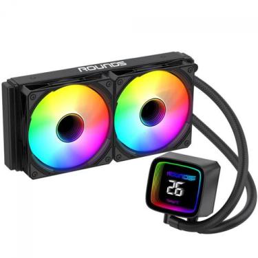 Imagem de Water Cooler Round5 Boreah Black, ARGB, 240mm, Com Display, Intel-AMD,