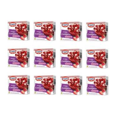 Imagem de Kit c/ 12 Gelatina de Morango com Colágeno 15g - Dr. Oetker