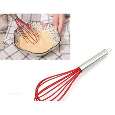 Imagem de Batedor Cozinha Ovo Fue Claras Inox E Silicone -Vermelho  WellMix - Cl