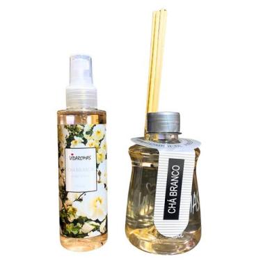 Imagem de Kit Difusor Aromatizador Vareta Home Spray Aroma Chá Branco - UNI ECCO