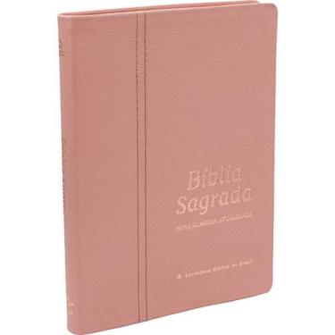 Imagem de Bíblia Sagrada Slim - Couro Legítimo Colors  Rosa  NAA  SBB - Sociedad