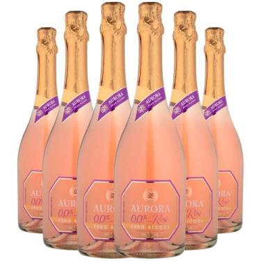 Imagem de Kit 6 Espumante Aurora Zero Álcool Rose 750ml