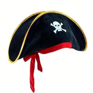 Imagem de Chapéu Pirata Fantasia Halloween Carnaval Festa Cosplay - Genérico