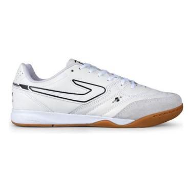 Imagem de Tenis Futsal Topper Maestro Pro V 5 Em Couro Profissional, Branco, Pre
