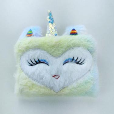 Imagem de Caderneta (PEQUENA) de Pelucia Unicórnio 80 Folhas 9cm x 6cm Sem Pauta