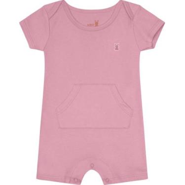 Imagem de Macacao mang curt bebe 03647 kiko e kika, Rosa happy, G