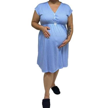 Imagem de Camisola Linda Gestante Plus Size Maternidade e Pós Parto Manga Curta 