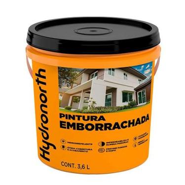 Imagem de Pintura Emborrachada Impermeabilizante Branco Fosco 3 e 6L Proteção de Superfícies Alto Desempenho Hydronorth