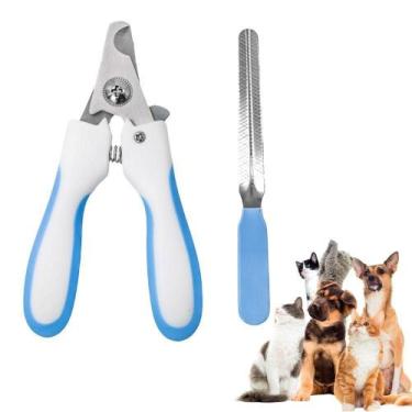Imagem de Alicate Pet Tesoura Corte De Unhas Cachorro Gato Com Lixa Azul - OUTRA