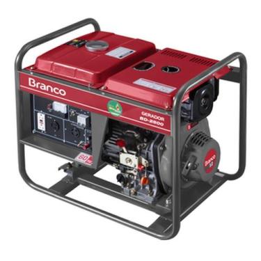 Imagem de Gerador À Diesel Bd-2500 2,2KVA Monofásico Partida Manual Branco