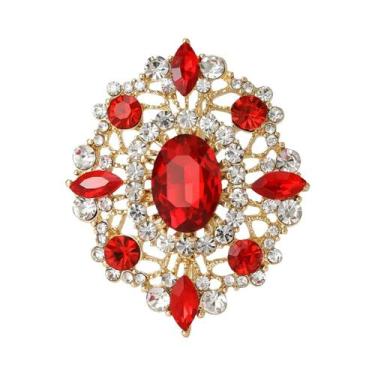 Imagem de Broches Ovais De Cristal Com Strass Para Mulheres E Unissex, Acessório