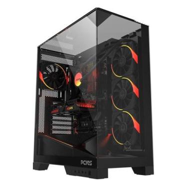 Imagem de Gabinete Gamer Forcefield Dome Black Vulcan GFFDBV Mid Tower ATX Vidro