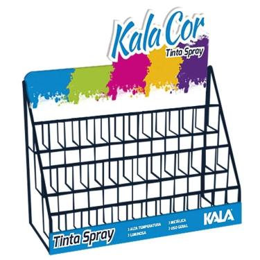Imagem de Expositor para Tintas Spray Kala em Metal com 3 Níveis e Capacidade para 18 Latas - Kala