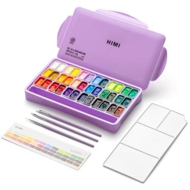 Imagem de Tinta Guache Profissional Himi 36 Cores 30ml e 3 Pincéis
