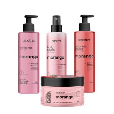 Imagem de Kit Spa Premium Labotrat Morango Dia a Dia Hidratante Body Splash Esfo