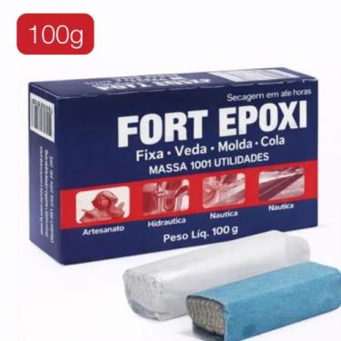 Imagem de Cola Massa Epóxi Fort Epóxi 50g 100g Alta Resistência Secagem Rápida -