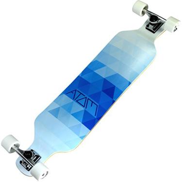 Imagem de Atom Longboards Atom Drop Deck Longboard - 99 cm, triângulos azuis