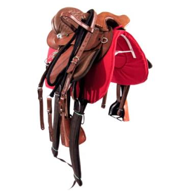 Imagem de Sela Australiana Havana Infantil De Cabeça Com Abas Luxo Completa 12 Polegadas Original + Acessórios