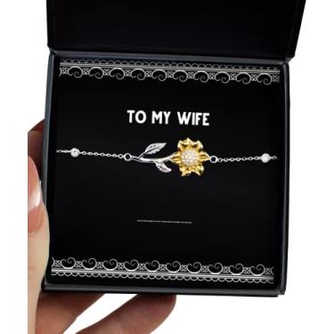 Imagem de Inappropriate Wife Gifts, You are The Greatest Blessing in My Life and I am Forever Grateful, Pulseira de girassol para o Dia dos Namorados para esposa