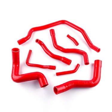 Imagem de LUXERAD Kit de mangueira de radiador de silicone para água de desempenho de 3 camadas 4,5 mm para B mW E34 M30 6CYC 525 528 530 89-95 (vermelho)