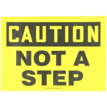 Imagem de ACCUFORM Placa adesiva de segurança de vinil SIGNS MSTF649VS, legenda "Caution NOT A Step", 25 cm de comprimento x 35 cm de largura x 0,004 cm de espessura, preto em amarelo