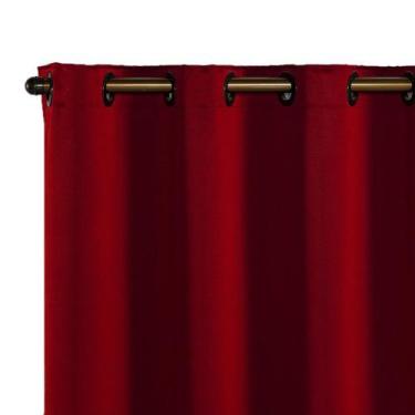 Imagem de Cortina Blackout Corta Luz 70 % Tecido 2,70 X 1,60 - Vermelho - Bordad