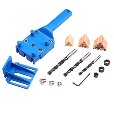 Imagem de Dabey Guia de gabarito de cavilha para carpintaria portátil,41pcs Conjunto de gabarito...