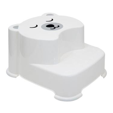 Imagem de Degrau Infantil Antiderrapante Urso Buba Até 60Kg Branco