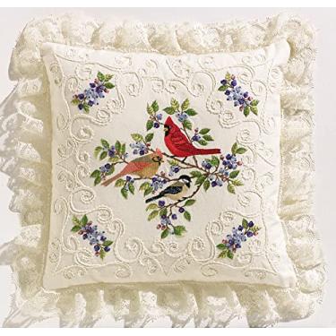 Imagem de Janlynn Pássaros e Bagas Bordados de Castiçal