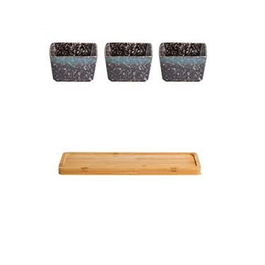 Imagem de Prato de sobremesa de cerâmica de treliça de frutas Prato de sobremesa de frutas secas de estilo japonês Prato pequeno de casa, 3,A